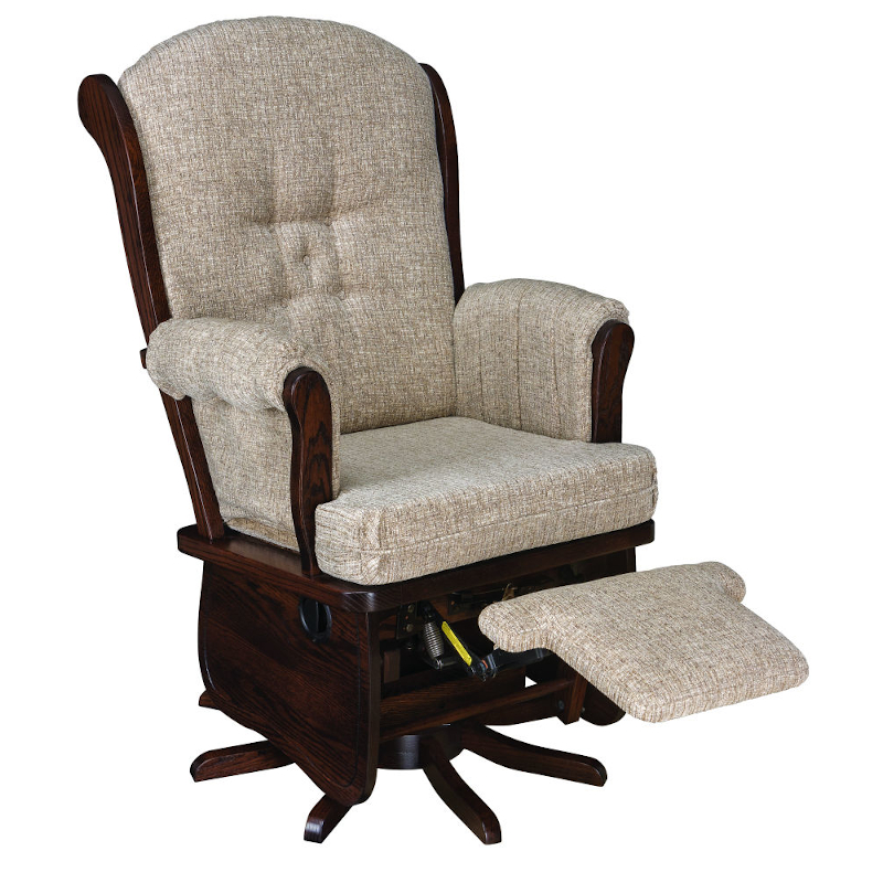 Amish Madison Swivel Glider with Flip-out Footrest